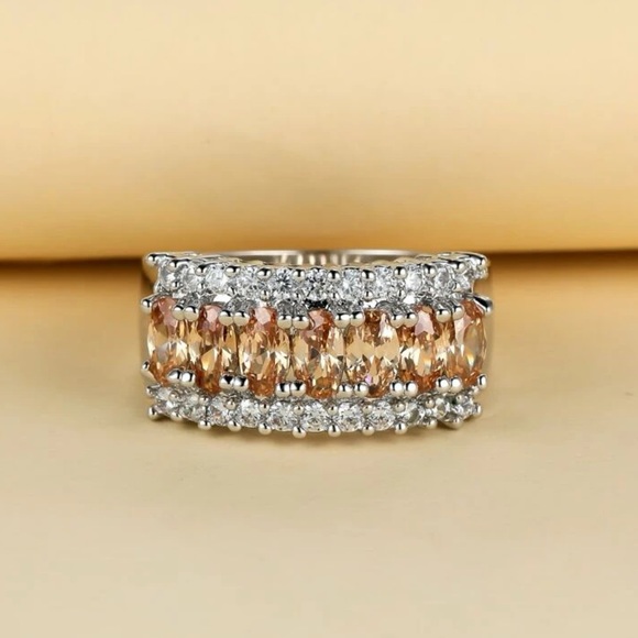 Sterling Silver Cubic Zirconia Peach Ring - Picture 4 of 10